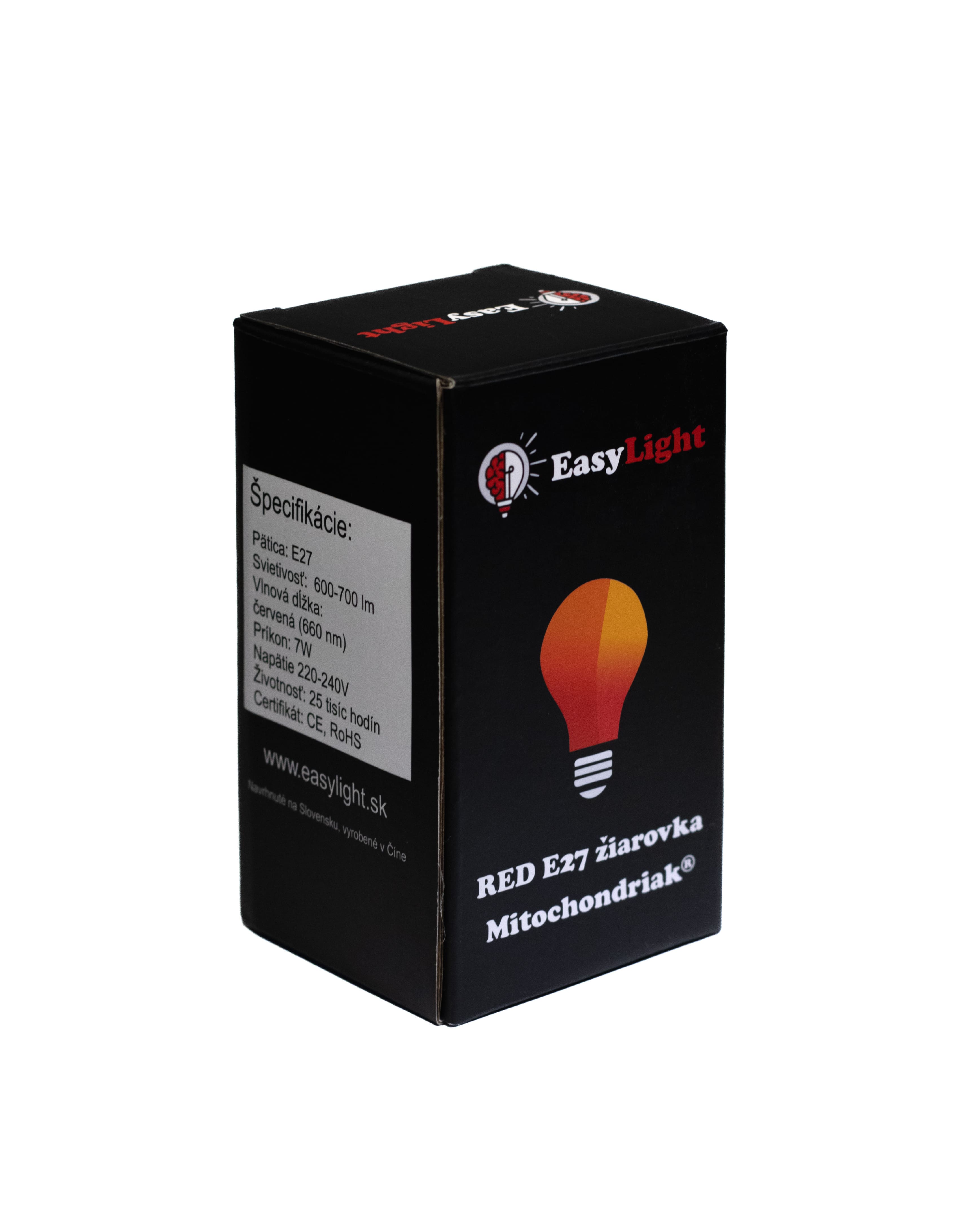 Balení - červená žárovka Mitochondriak E27